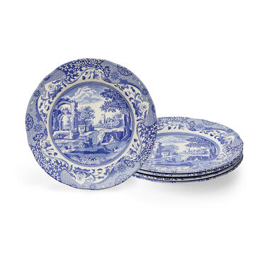 Blue Italian Set of 4 Small Dinner Plates Blue Italian Set of 4 Small Dinner Plates